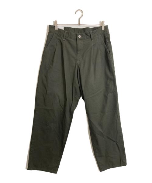 NEIGHBORHOOD（ネイバーフッド）NEIGHBORHOOD (ネイバーフッド) BAGGY SILHOUETTE TWO TUCK PANTS グリーン サイズ:Lの古着・服飾アイテム