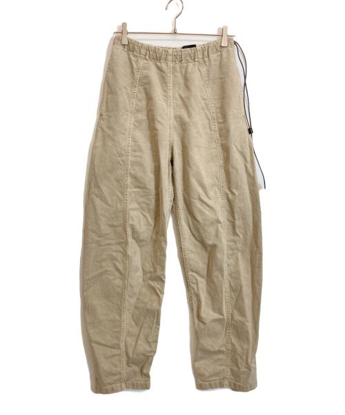 haikure（ハイクル）HAIKURE (ハイクル) コットンリネンワイドパンツ/ANGEL SHORT LENGTH TWILL ベージュ サイズ:36の古着・服飾アイテム