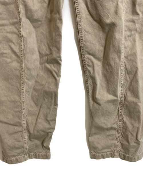 haikure（ハイクル）HAIKURE (ハイクル) コットンリネンワイドパンツ/ANGEL SHORT LENGTH TWILL ベージュ サイズ:36の古着・服飾アイテム