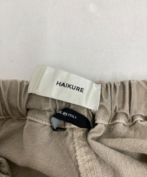 haikure（ハイクル）HAIKURE (ハイクル) コットンリネンワイドパンツ/ANGEL SHORT LENGTH TWILL ベージュ サイズ:36の古着・服飾アイテム