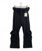 OPEN YYオープンワイワイ）の古着「ROLLED WAIST SWEAT CARGO PANTS」｜ブラック