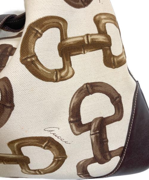 GUCCI（グッチ）GUCCI (グッチ) レザーワンショルダーバッグ ベージュの古着・服飾アイテム