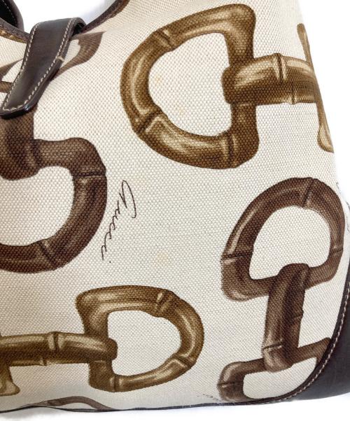 GUCCI（グッチ）GUCCI (グッチ) レザーワンショルダーバッグ ベージュの古着・服飾アイテム