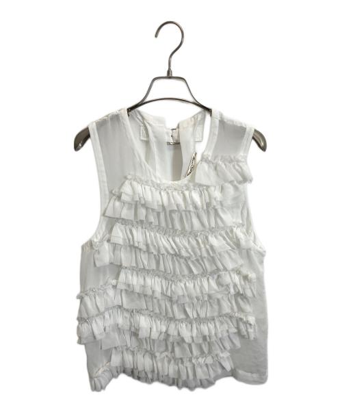 COMME des GARCONS（コムデギャルソン）COMME des GARCONS (コムデギャルソン) シアーレイヤードフリル ベスト ホワイト サイズ:Sの古着・服飾アイテム