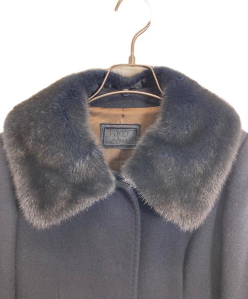 FOXEY BOUTIQUE（フォクシー ブティック）FOXEY BOUTIQUE (フォクシー ブティック) カシミヤコート ネイビー サイズ:Mの古着・服飾アイテム