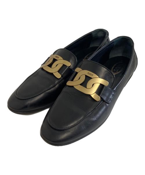 TOD'S（トッズ）TOD'S (トッズ) KATE LEATHER LOAFERS ブラック サイズ:35　1/2の古着・服飾アイテム