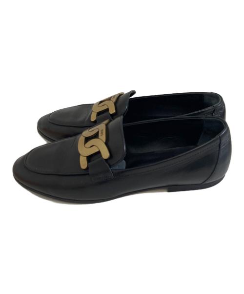TOD'S（トッズ）TOD'S (トッズ) KATE LEATHER LOAFERS ブラック サイズ:35　1/2の古着・服飾アイテム