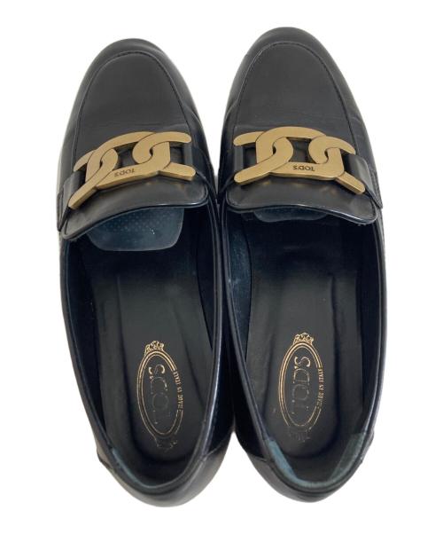 TOD'S（トッズ）TOD'S (トッズ) KATE LEATHER LOAFERS ブラック サイズ:35　1/2の古着・服飾アイテム