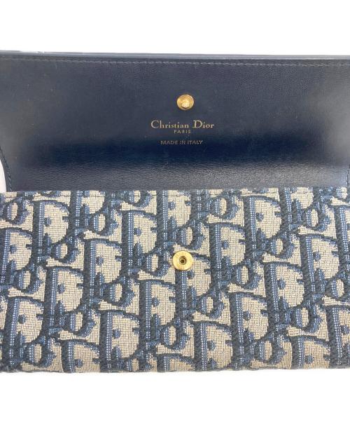 Christian Dior（クリスチャン ディオール）Christian Dior (クリスチャン ディオール) OBLIQUE 30 MONTAIGNE VIOLET WALLET ネイビーの古着・服飾アイテム