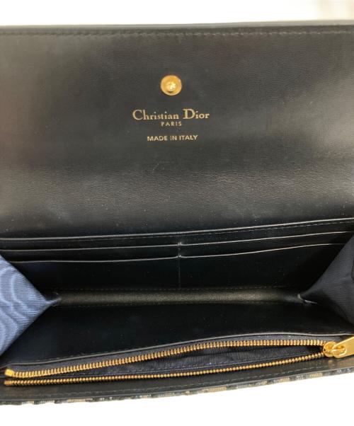 Christian Dior（クリスチャン ディオール）Christian Dior (クリスチャン ディオール) OBLIQUE 30 MONTAIGNE VIOLET WALLET ネイビーの古着・服飾アイテム