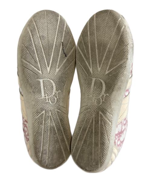 Dior（ディオール）DIOR (ディオール) エナメルキャンバススニーカー ベージュ×ピンク サイズ:38の古着・服飾アイテム