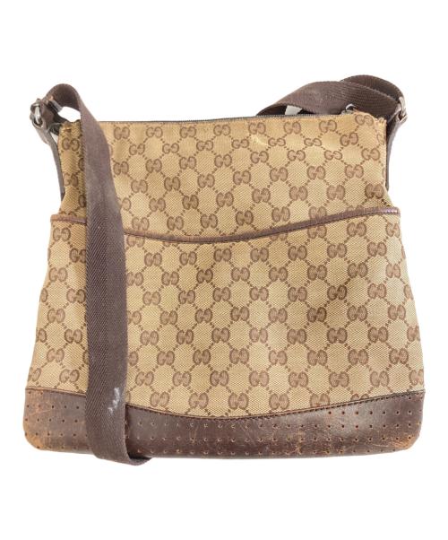 GUCCI（グッチ）GUCCI (グッチ) GGキャンバスショルダーバッグ ブラウンの古着・服飾アイテム