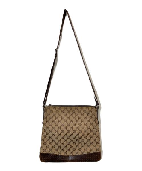 GUCCI（グッチ）GUCCI (グッチ) GGキャンバスショルダーバッグ ブラウンの古着・服飾アイテム