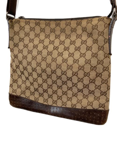 GUCCI（グッチ）GUCCI (グッチ) GGキャンバスショルダーバッグ ブラウンの古着・服飾アイテム