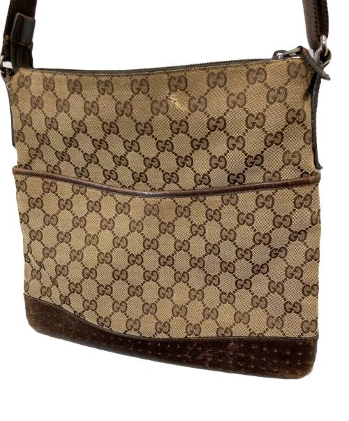 GUCCI（グッチ）GUCCI (グッチ) GGキャンバスショルダーバッグ ブラウンの古着・服飾アイテム