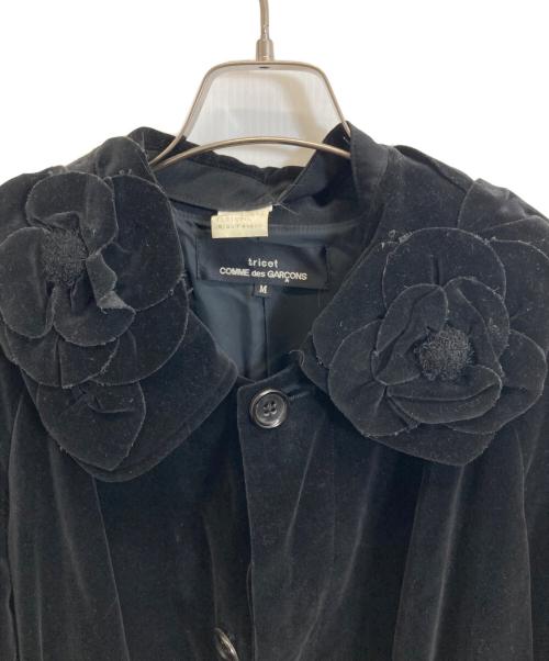 COMME des GARCONS tricot（コムデギャルソントリコ）COMME des GARCONS tricot (コムデギャルソントリコ) ベロアコート ブラック サイズ:Mの古着・服飾アイテム