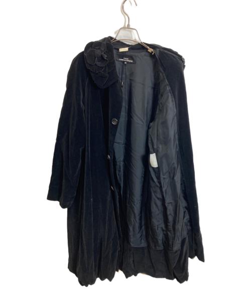 COMME des GARCONS tricot（コムデギャルソントリコ）COMME des GARCONS tricot (コムデギャルソントリコ) ベロアコート ブラック サイズ:Mの古着・服飾アイテム