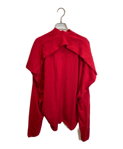 COMME des GARCONS（コムデギャルソン）COMME des GARCONS (コムデギャルソン) 変形スクエアカーディガン レッド サイズ:Sの古着・服飾アイテム