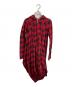 COMME des GARCONS（コムデギャルソン）の古着「Red Tartan Asymmetric Draped Hoodie　GP-T018」｜レッド