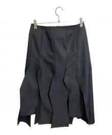 COMME des GARCONS（コムデギャルソン）の古着「ポリエステル裁断スカート」｜ブラック