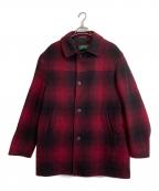LAUREN RALPH LAURENローレン ラルフ ローレン）の古着「オンブレ柄ウールコート」｜レッド
