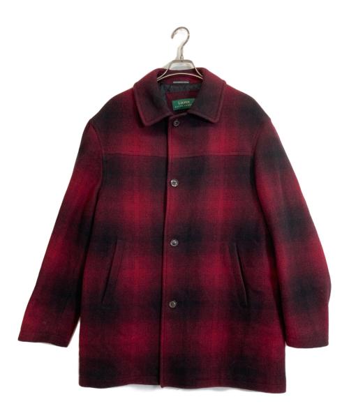 LAUREN RALPH LAUREN（ローレン ラルフ ローレン）LAUREN RALPH LAUREN (ローレン ラルフ ローレン) オンブレ柄ウールコート レッド サイズ:Mの古着・服飾アイテム