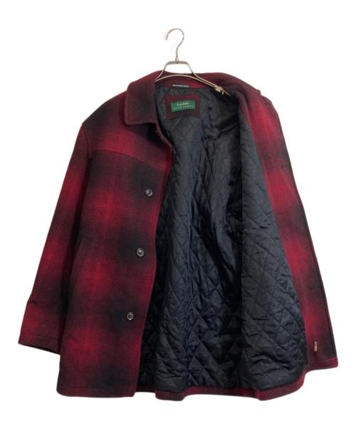 LAUREN RALPH LAUREN（ローレン ラルフ ローレン）LAUREN RALPH LAUREN (ローレン ラルフ ローレン) オンブレ柄ウールコート レッド サイズ:Mの古着・服飾アイテム