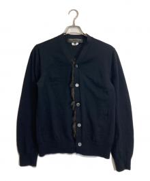 COMME des GARCONS HOMME PLUS（コムデギャルソンオムプリュス）の古着「ファー付きウールカーディガン」｜ネイビー