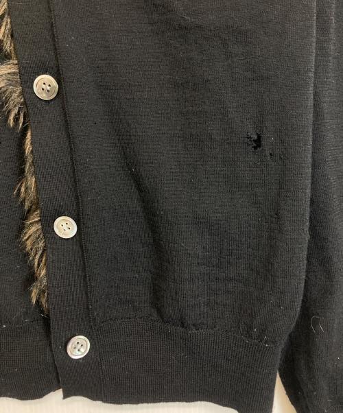 COMME des GARCONS HOMME PLUS（コムデギャルソンオムプリュス）COMME des GARCONS HOMME PLUS (コムデギャルソンオムプリュス) ファー付きウールカーディガン ネイビー サイズ:Sの古着・服飾アイテム