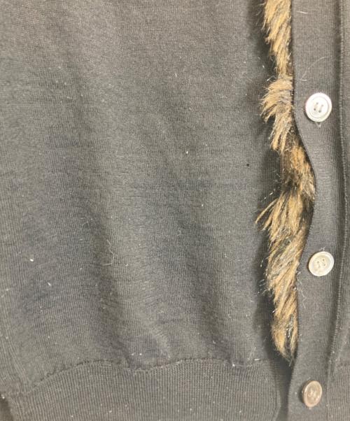 COMME des GARCONS HOMME PLUS（コムデギャルソンオムプリュス）COMME des GARCONS HOMME PLUS (コムデギャルソンオムプリュス) ファー付きウールカーディガン ネイビー サイズ:Sの古着・服飾アイテム