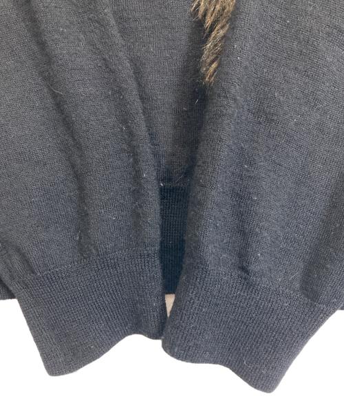 COMME des GARCONS HOMME PLUS（コムデギャルソンオムプリュス）COMME des GARCONS HOMME PLUS (コムデギャルソンオムプリュス) ファー付きウールカーディガン ネイビー サイズ:Sの古着・服飾アイテム