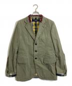COMME des GARCONS HOMMEコムデギャルソン オム）の古着「チェック切替テーラードジャケット」｜オリーブ