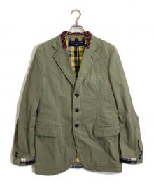 COMME des GARCONS HOMME（コムデギャルソン オム）の古着「チェック切替テーラードジャケット」｜オリーブ