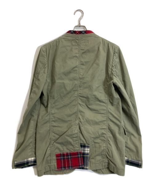COMME des GARCONS HOMME（コムデギャルソン オム）COMME des GARCONS HOMME (コムデギャルソン オム) チェック切替テーラードジャケット オリーブ サイズ:Sの古着・服飾アイテム