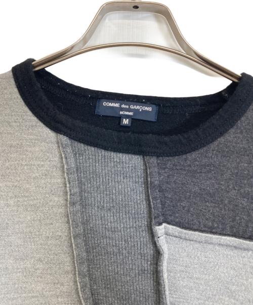 COMME des GARCONS HOMME（コムデギャルソン オム）COMME des GARCONS HOMME (コムデギャルソン オム) パッチワークデザインニット ブラック×グレー サイズ:Mの古着・服飾アイテム