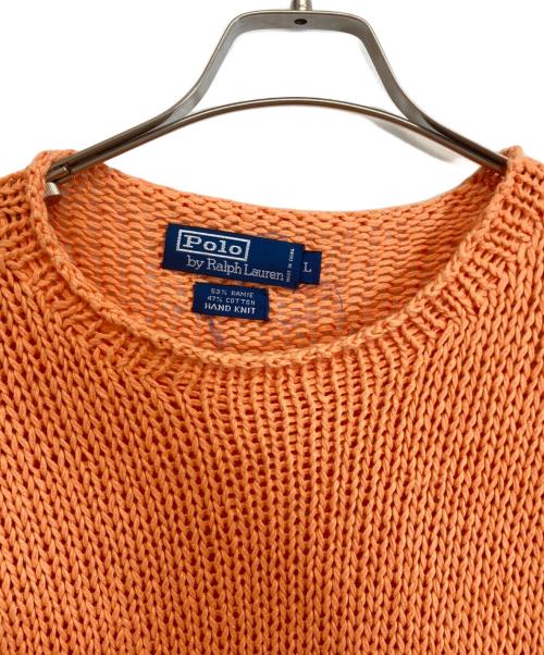POLO RALPH LAUREN（ポロ・ラルフローレン）POLO RALPH LAUREN (ポロ・ラルフローレン) リネンコットンニット オレンジ サイズ:Lの古着・服飾アイテム