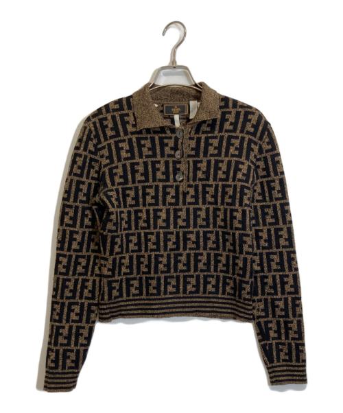 FENDI（フェンディ）FENDI (フェンディ) ズッカ柄ニット ブラウン サイズ:Lの古着・服飾アイテム