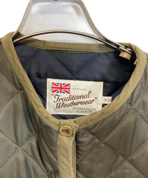 Traditional Weatherwear（トラディショナルウェザーウェア）Traditional Weatherwear (トラディショナルウェザーウェア) ARKLEY LONG キルティングコート カーキ サイズ:34の古着・服飾アイテム