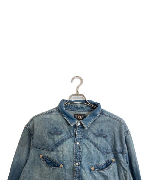 RRL（ダブルアールエル）RRL (ダブルアールエル) デニムウエスタンシャツ インディゴ サイズ:XXLの古着・服飾アイテム