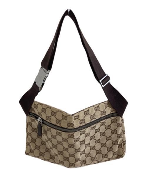 GUCCI（グッチ）GUCCI (グッチ) GGキャンバスウエストポーチ ベージュの古着・服飾アイテム