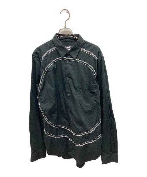 BLACK COMME des GARCONS（ブラックコムデギャルソン）BLACK COMME des GARCONS (ブラックコムデギャルソン) パイピングシャツ　1N-B009 ブラック サイズ:Lの古着・服飾アイテム