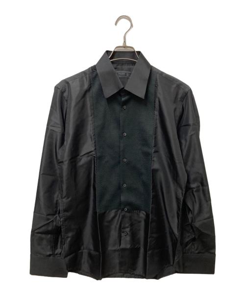 PRADA（プラダ）PRADA (プラダ) ポリ切り替えシルクシャツ ブラック サイズ:41/16の古着・服飾アイテム