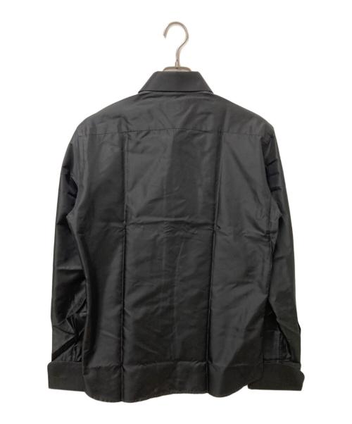 PRADA（プラダ）PRADA (プラダ) ポリ切り替えシルクシャツ ブラック サイズ:41/16の古着・服飾アイテム
