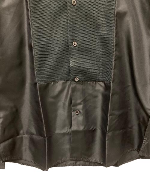 PRADA（プラダ）PRADA (プラダ) ポリ切り替えシルクシャツ ブラック サイズ:41/16の古着・服飾アイテム