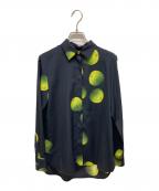 PAUL SMITHポールスミス）の古着「青りんご長袖シャツ」｜ブラック