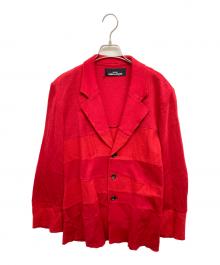 tricot COMME des GARCONS（トリココムデギャルソン）の古着「切替ニットテーラードジャケット」｜レッド