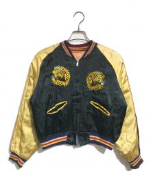 VINTAGE（ヴィンテージ）の古着「リバーシブルヴィンテージスカジャン」｜ブラック×ピンク