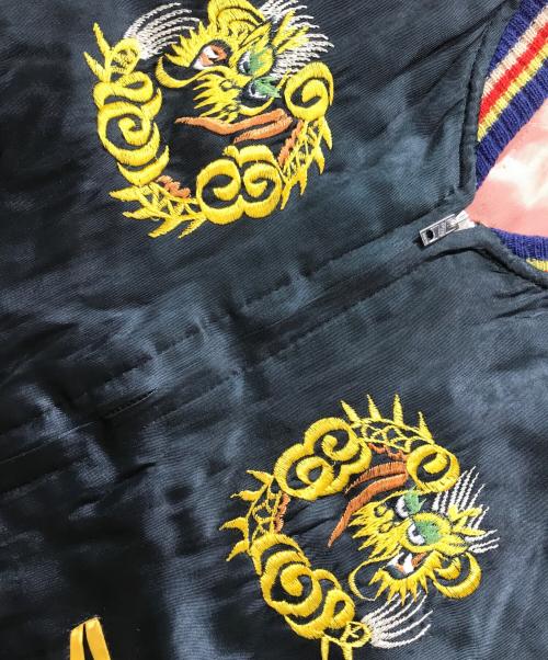 VINTAGE（ヴィンテージ）VINTAGE (ヴィンテージ) リバーシブルヴィンテージスカジャン ブラック×ピンク サイズ:表記なしの古着・服飾アイテム