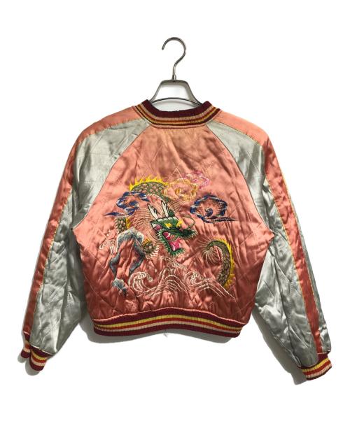 VINTAGE（ヴィンテージ）VINTAGE (ヴィンテージ) リバーシブルヴィンテージスカジャン ブラック×ピンク サイズ:表記なしの古着・服飾アイテム
