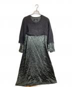 tricot COMME des GARCONSトリココムデギャルソン）の古着「ニットレイヤードドッキングワンピース」｜ブラック